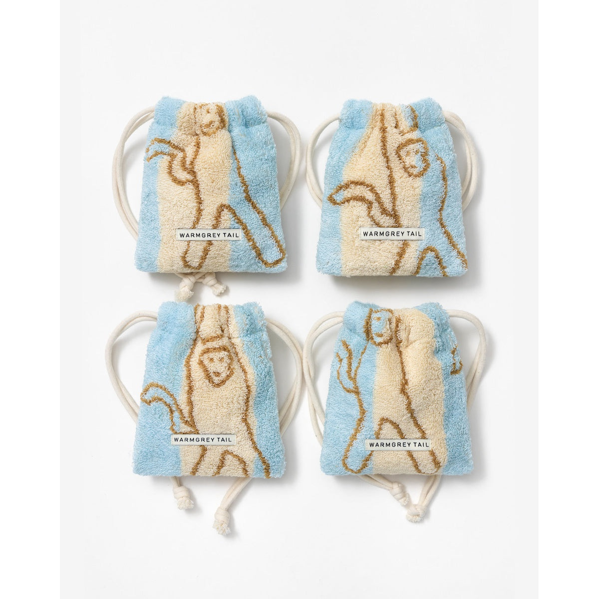 MONKEY TERRY POUCH - BLUE STRIPE