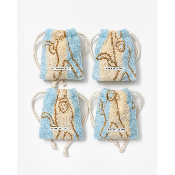 MONKEY TERRY POUCH - BLUE STRIPE