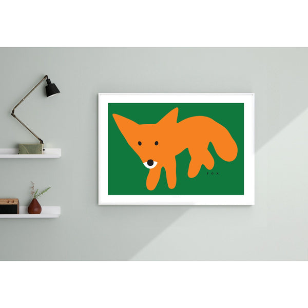 RED FOX - GREEN POSTER
