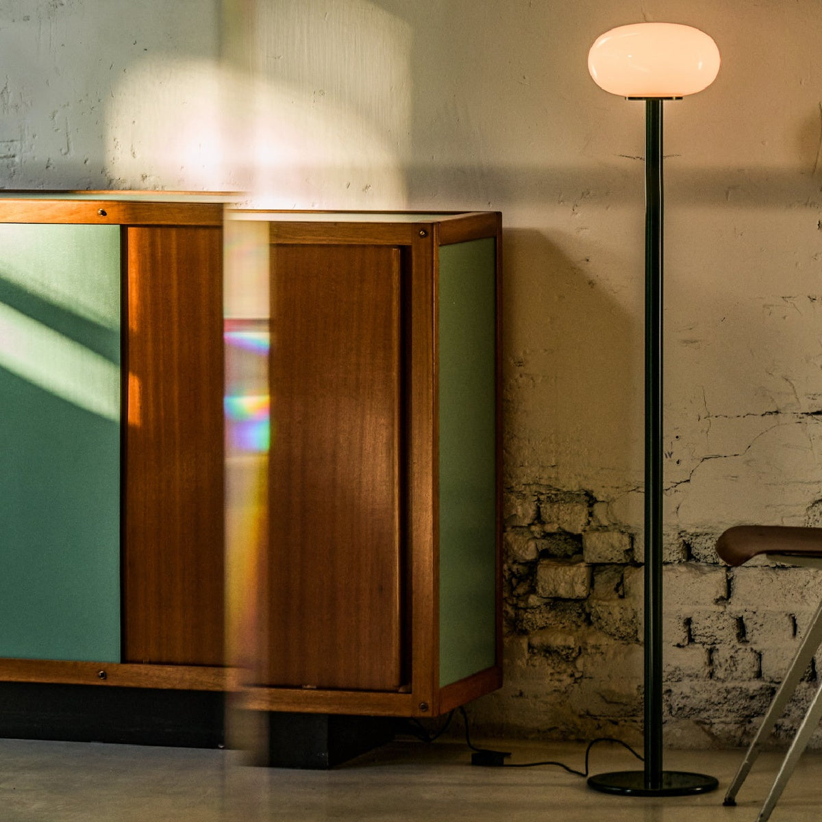 SNOWBALL22 V2 SOLID FLOOR LAMP - PEACH & DEEP GREEN