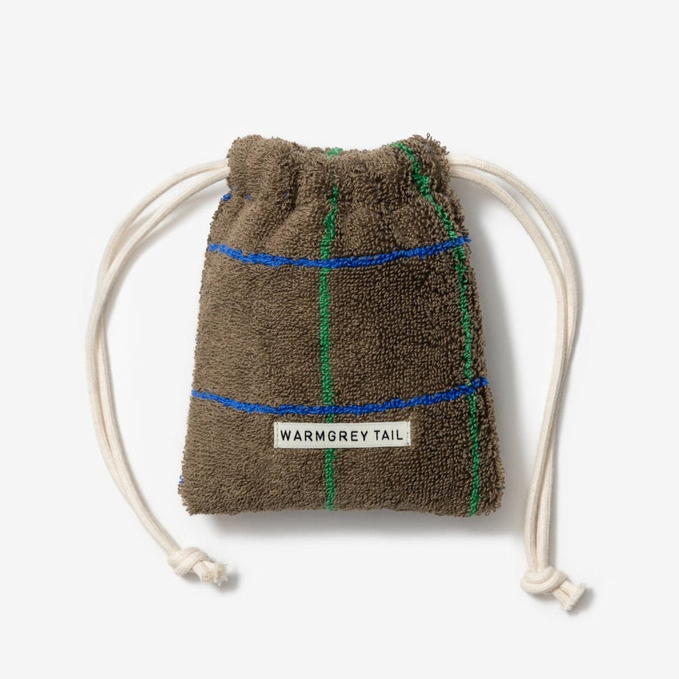 TILE TERRY POUCH - DARK BROWN