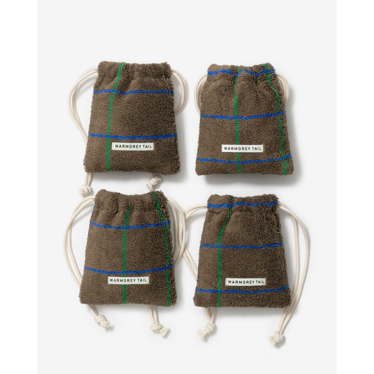 TILE TERRY POUCH - DARK BROWN