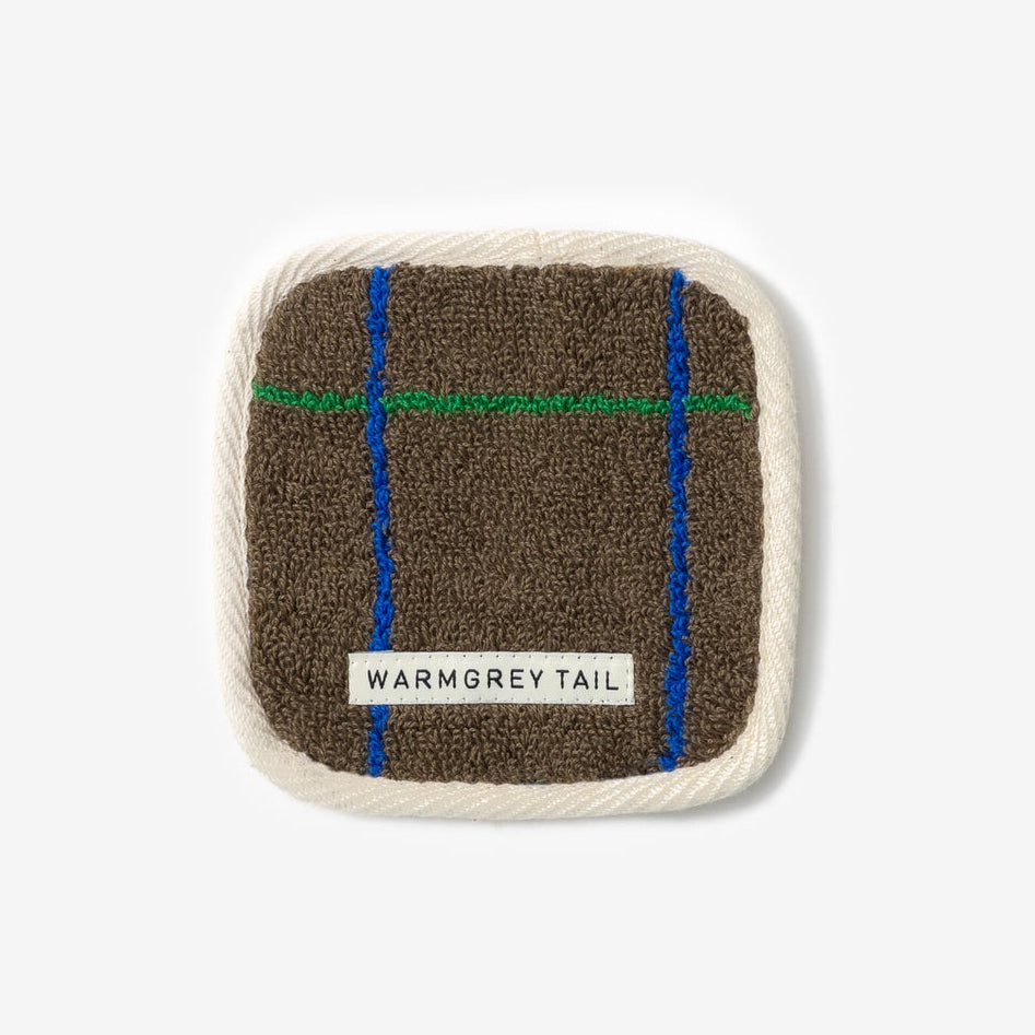 TILE TOWEL COASTER - DARK BROWN