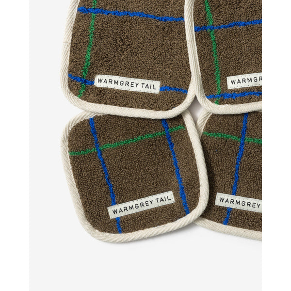 TILE TOWEL COASTER - DARK BROWN