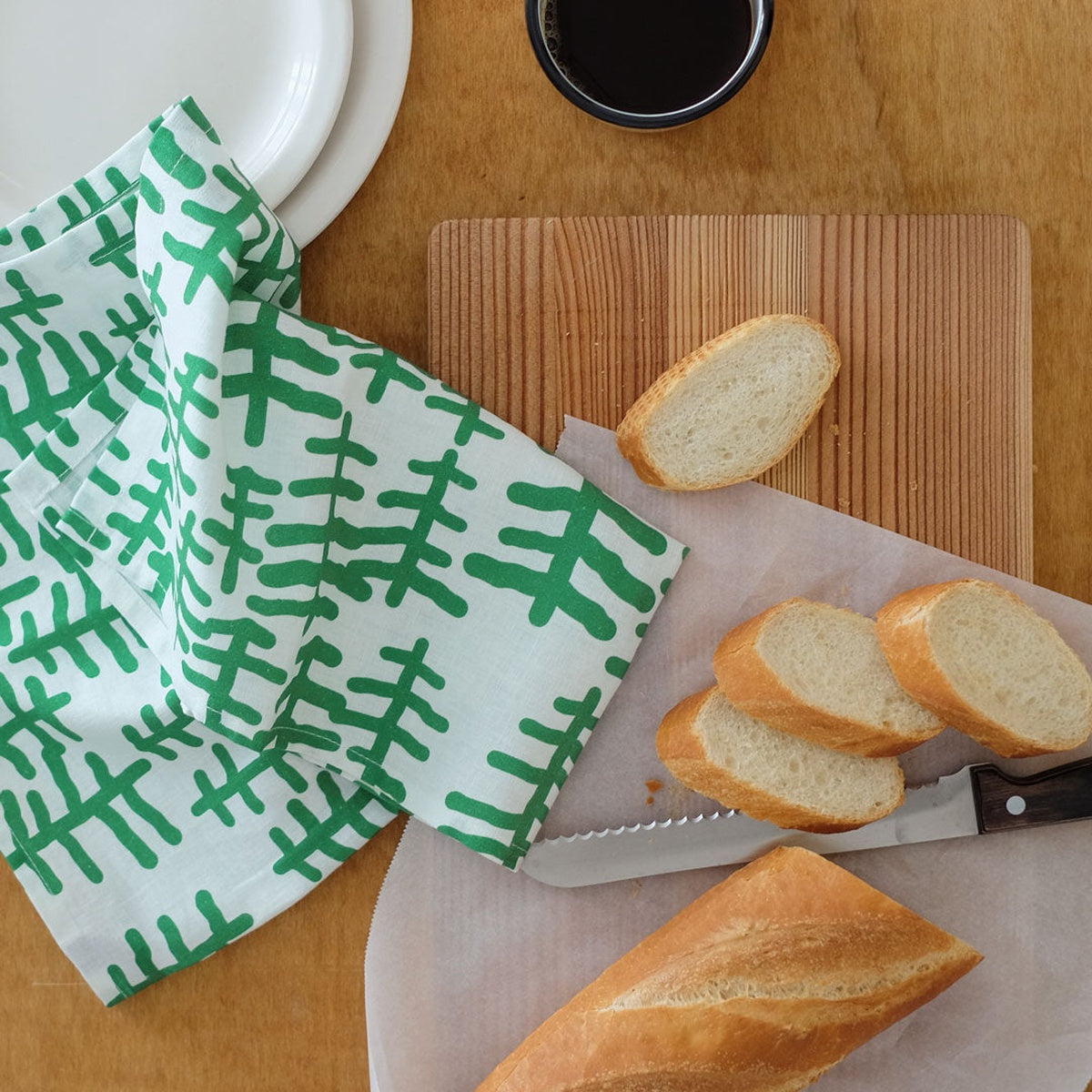 TREE & TREE KITCHEN CLOTH II - GREEN