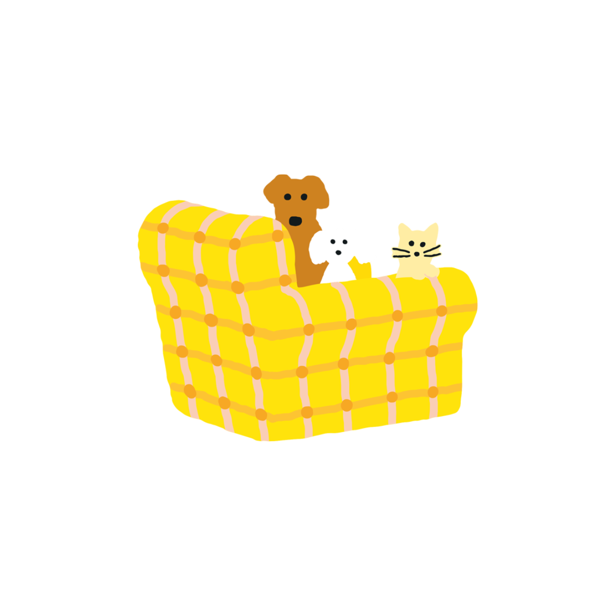 ARMCHAIR DOGS & CAT STICKER