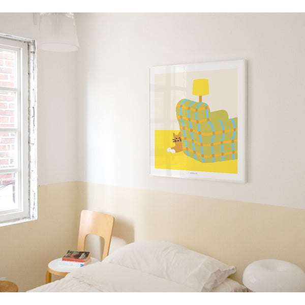 ARMCHAIR SLEEPING CAT POSTER