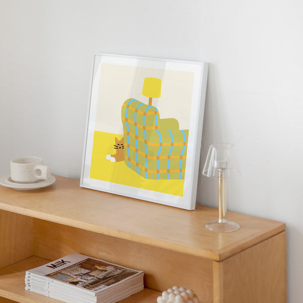 ARMCHAIR SLEEPING CAT POSTER