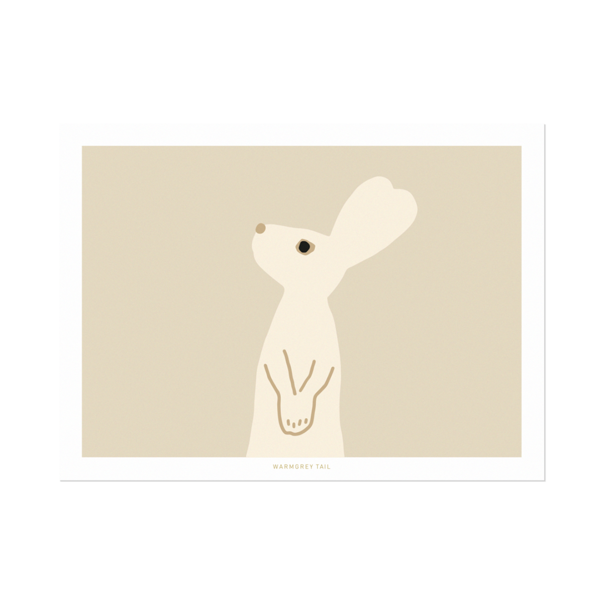 HEART RABBIT - BEIGE POSTCARD