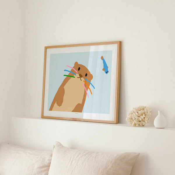 OTTER - LIGHT BLUE POSTER
