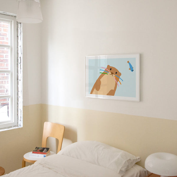 OTTER - LIGHT BLUE POSTER