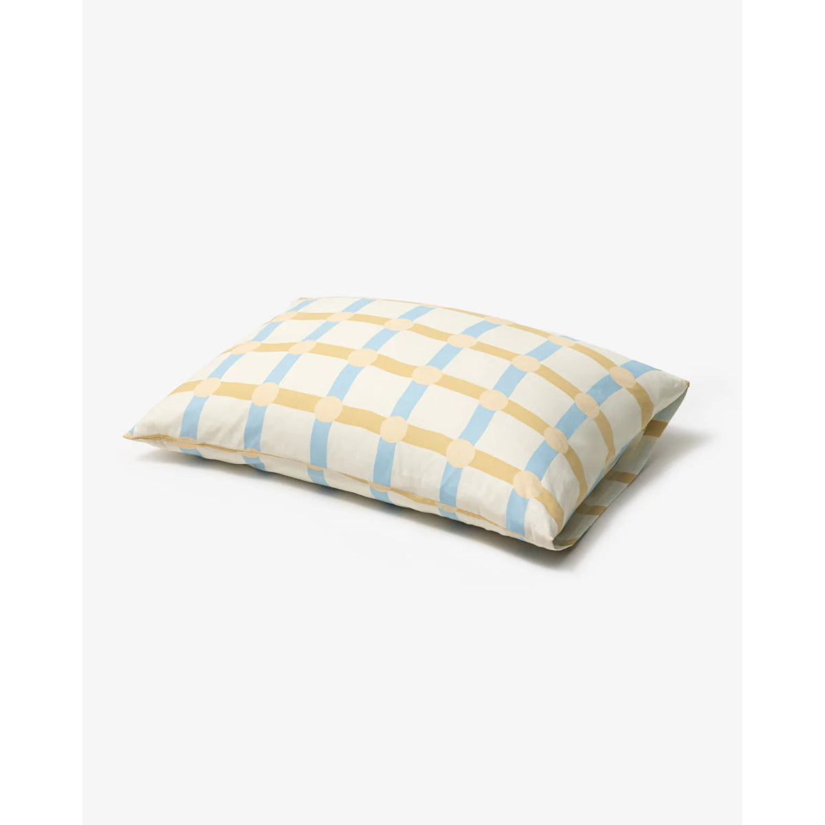 DOT CHECK PILLOW CASE - BLUE STRIPE