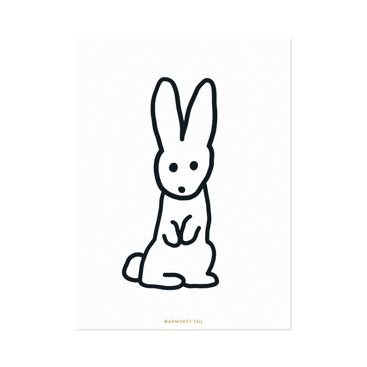 BUNNY LINE DRAWING POSTCARD