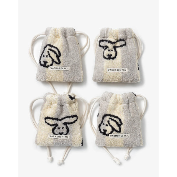 BUNNY BUNNY TERRY POUCH - GREY STRIPE